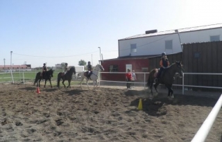 practicando sobre el caballo